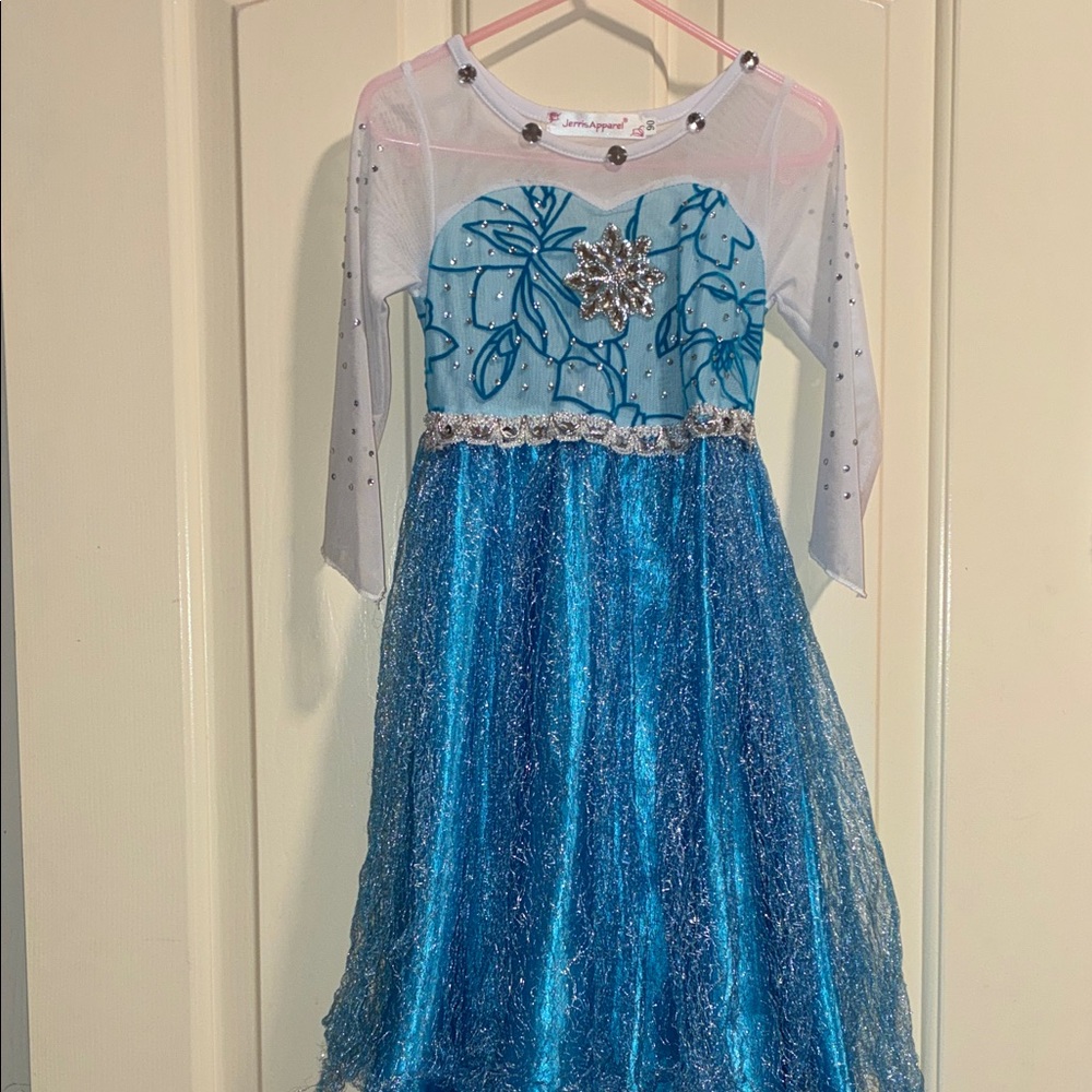 Enchanting Blue and White Kids Costume Elsa Dress